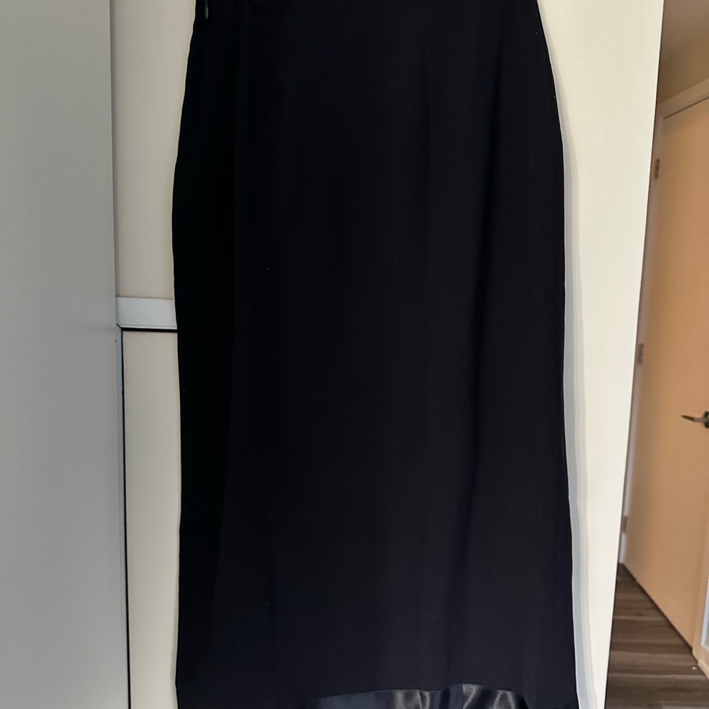 Iris & Ink ($225) Navy White Colorblock Midi Skirt Sz 4 UK 8 - Picture 7 of 11